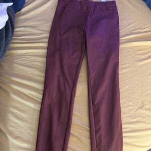Red pleather pants